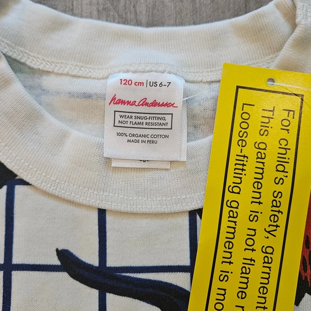 Hanna Andersson Pajama Set Kids 6-7 NEW Dinosaur Stripe Organic Cotton Sleep